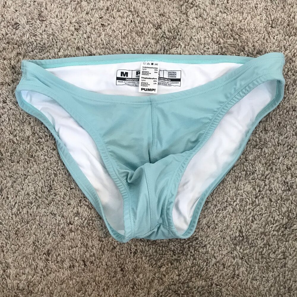 Pump! Retro Teal Water Cheeky Swim Brief